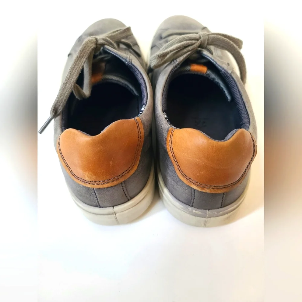 ECCO Leather Men's Soft 7 titanium gray sneakers size 12 - Picture 9 of 12